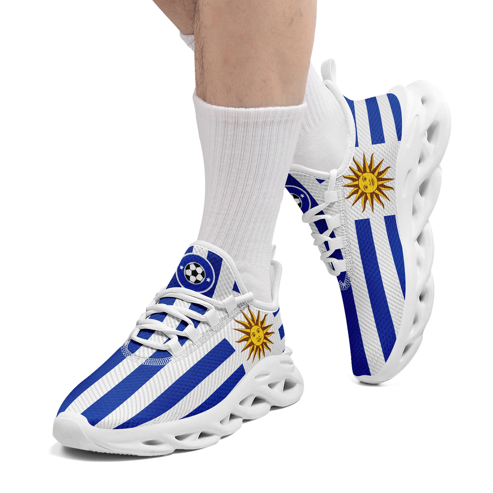 Custom Uruguay 2026 World Cup Sneakers DIY Country Flag Running Shoes Lightweight Sport Shoes Gift for Football Fans Personalized Team Name and Logo FN003-F009072-4