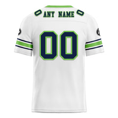 Custom White Green Seattle Personalized Authentic Football Jersey FBJ02-D020256-14