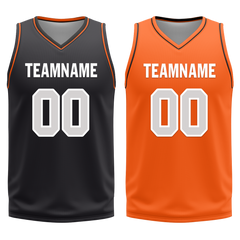 Custom Black Orange Classic Style Reversible Basketball Uniform Personalized Ordinary BBJR-D017019