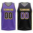 Custom Purple Black Classic Style Reversible Basketball Uniform Personalized Ordinary BBJR-D017033