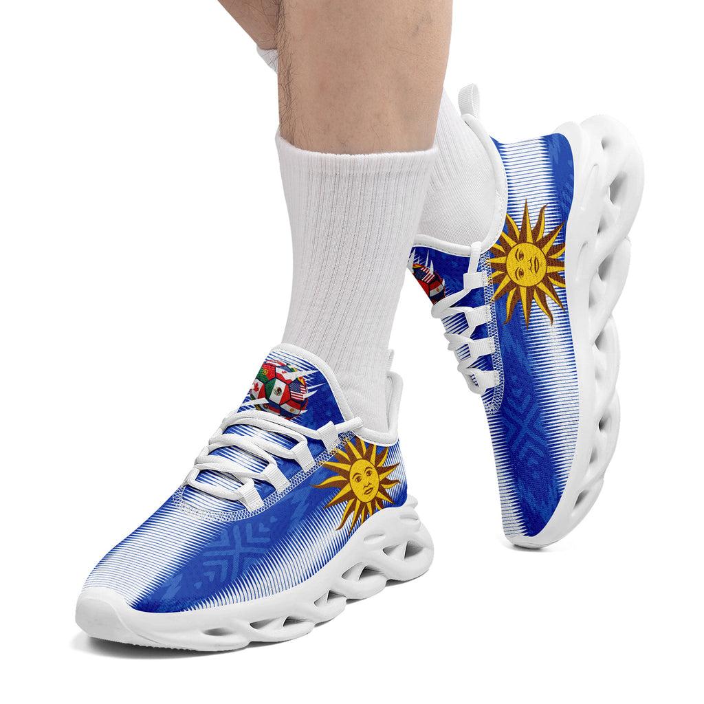 Custom Uruguay 2026 World Cup Sneakers DIY Country Flag Running Shoes Lightweight Sport Shoes Gift for Football Fans Personalized Team Name and Logo FN003-F009072-1