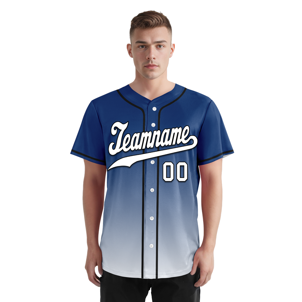 Custom Blue White Fade Fashion Personalized Authentic Baseball Jersey BSBJ01-D0a70db
