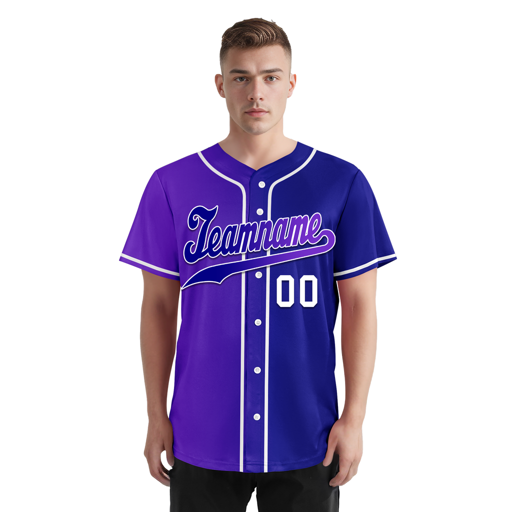 Custom Purple Blue Gradient Fashion Personalized Authentic Baseball Jersey BSBJ01-D0a7a0b