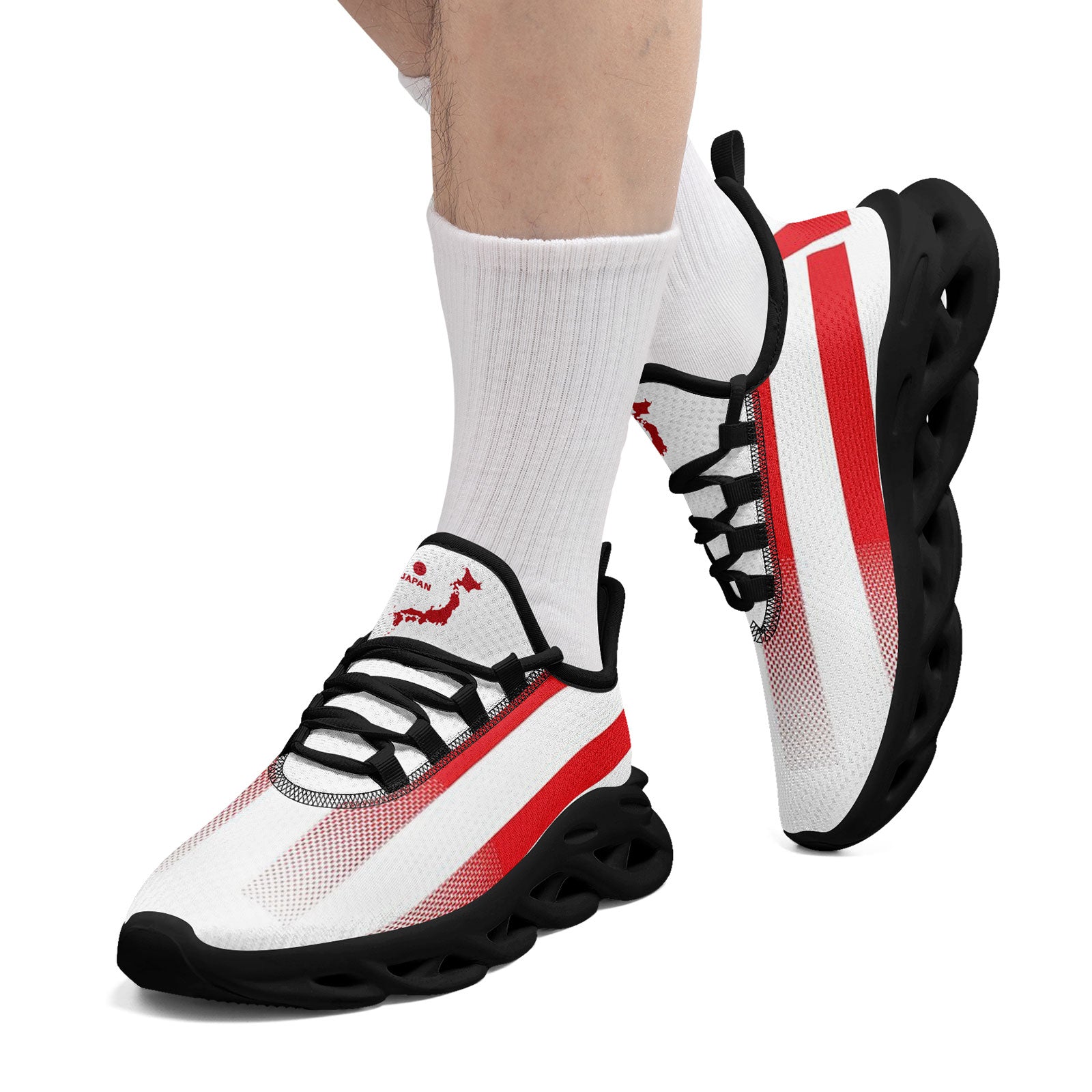 Custom Japan 2026 World Cup Sneakers DIY Country Flag Running Shoes Lightweight Sport Shoes Gift for Football Fans Personalized Team Name and Logo FN003-F025044-5