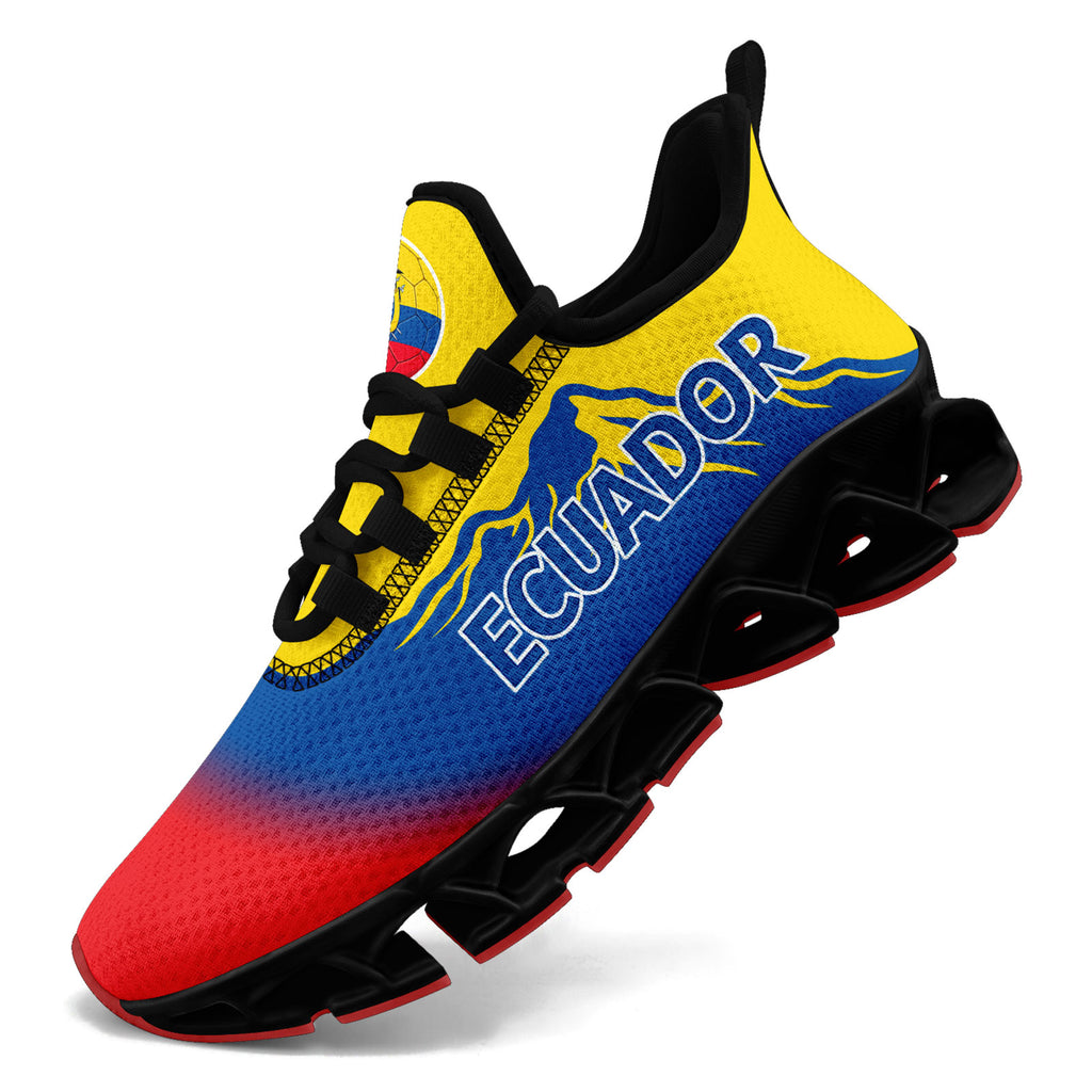 Custom Ecuador 2026 World Cup Sneakers DIY Country Flag Running Shoes Lightweight Sport Shoes Gift for Football Fans Personalized Team Name and Logo FN003XD-F009092-5