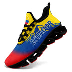 Custom Ecuador 2026 World Cup Sneakers DIY Country Flag Running Shoes Lightweight Sport Shoes Gift for Football Fans Personalized Team Name and Logo FN003XD-F009092-5