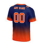 Custom Navy Blue Orange Fade Fashion Personalized Authentic Football Jersey FBJ02-D06092