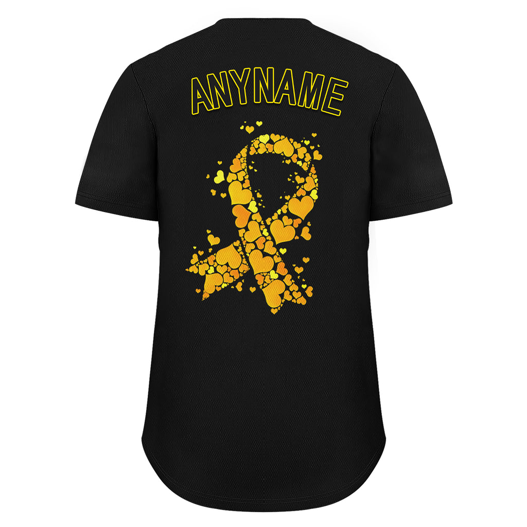 Custom Black World Cancer Day Personalized Authentic Baseball Jersey BSBJ01-E06020-10