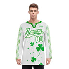 Custom Four-leaf clover Personalized Hockey Jersey HCKJ01-E0615-1