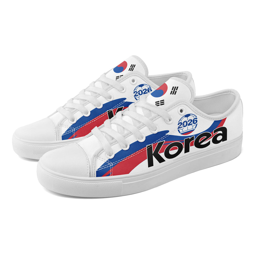 Custom South Korea 2026 World Cup Sneakers DIY Country Flag Running Shoes Lightweight Sport Shoes Gift for Football Fans Personalized Team Name and Logo FN027-F009081-3