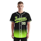 Custom Black Green Fade Fashion Personalized Authentic Baseball Jersey BSBJ01-D0a70e7