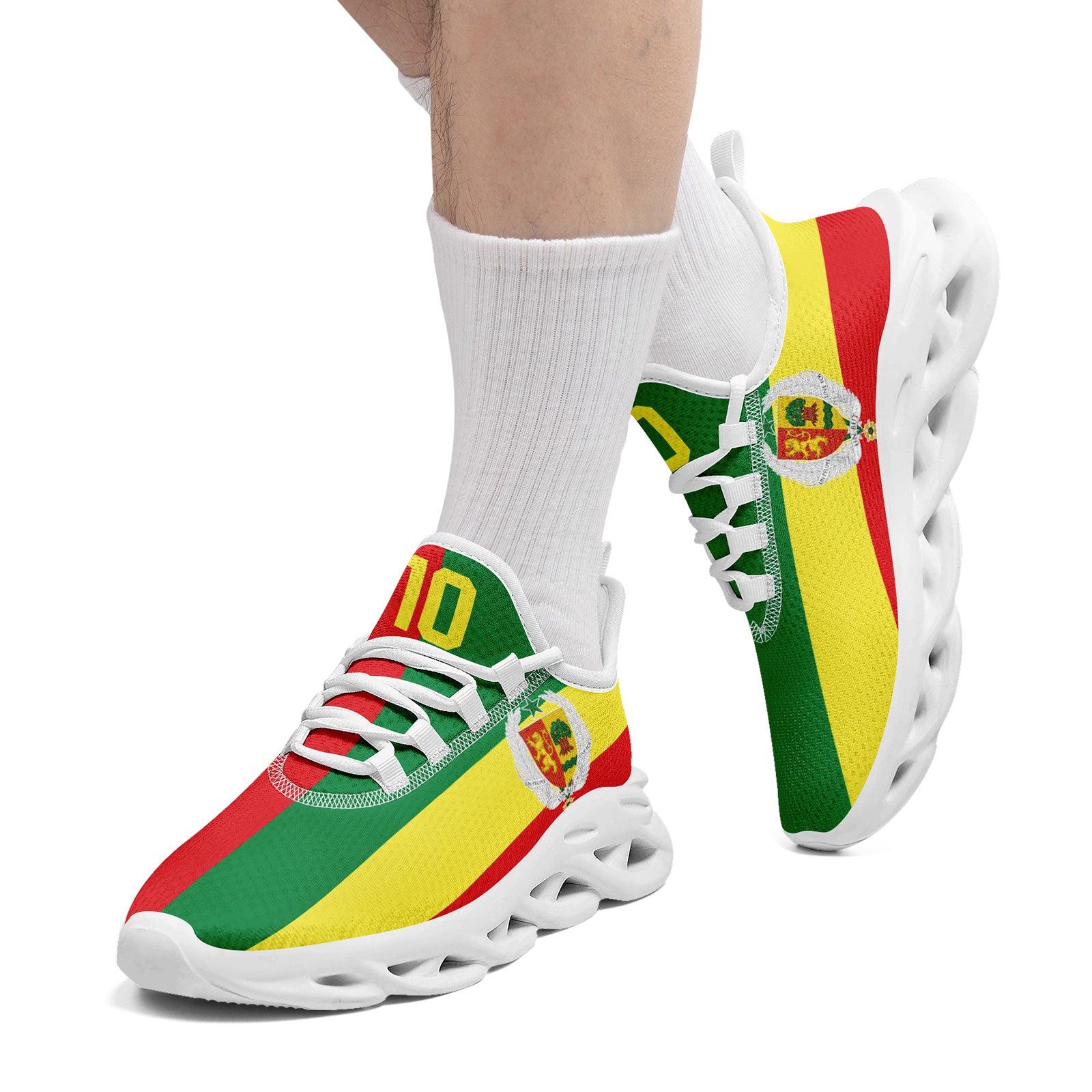 Custom Senegal 2026 World Cup Sneakers DIY Country Flag Running Shoes Lightweight Sport Shoes Gift for Football Fans Personalized Team Name and Logo FN003-F009094-1
