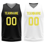 Custom Black White Classic Style Reversible Basketball Uniform Personalized COOLMAX BBJR-D017048