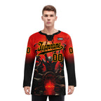 Custom Red Black Orange Gothic Personalized Hockey Jersey HCKJ01-E0601-07