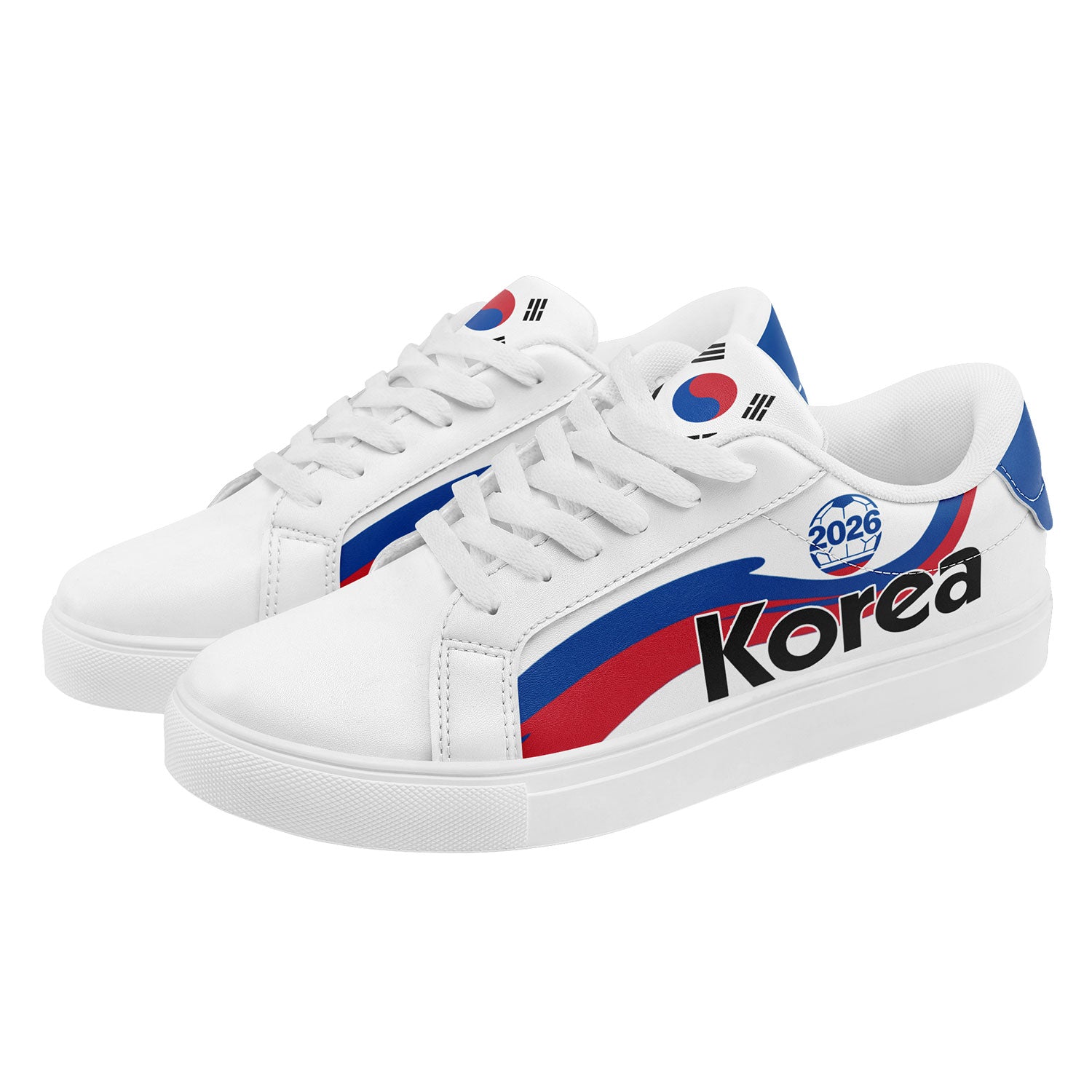 Custom South Korea 2026 World Cup Sneakers DIY Country Flag Running Shoes Lightweight Sport Shoes Gift for Football Fans Personalized Team Name and Logo FN023-F009080-3
