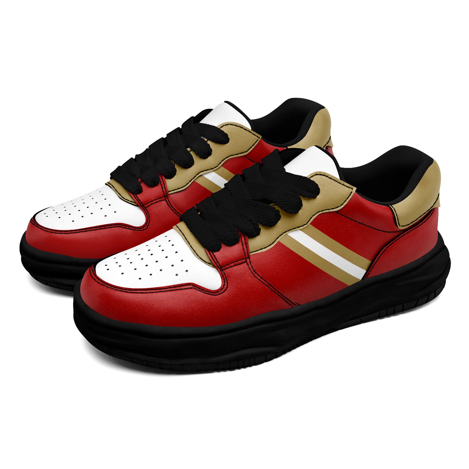 Custom Red Gold San Francisco Shoes Personalized Sneaker FN032-D020389-25
