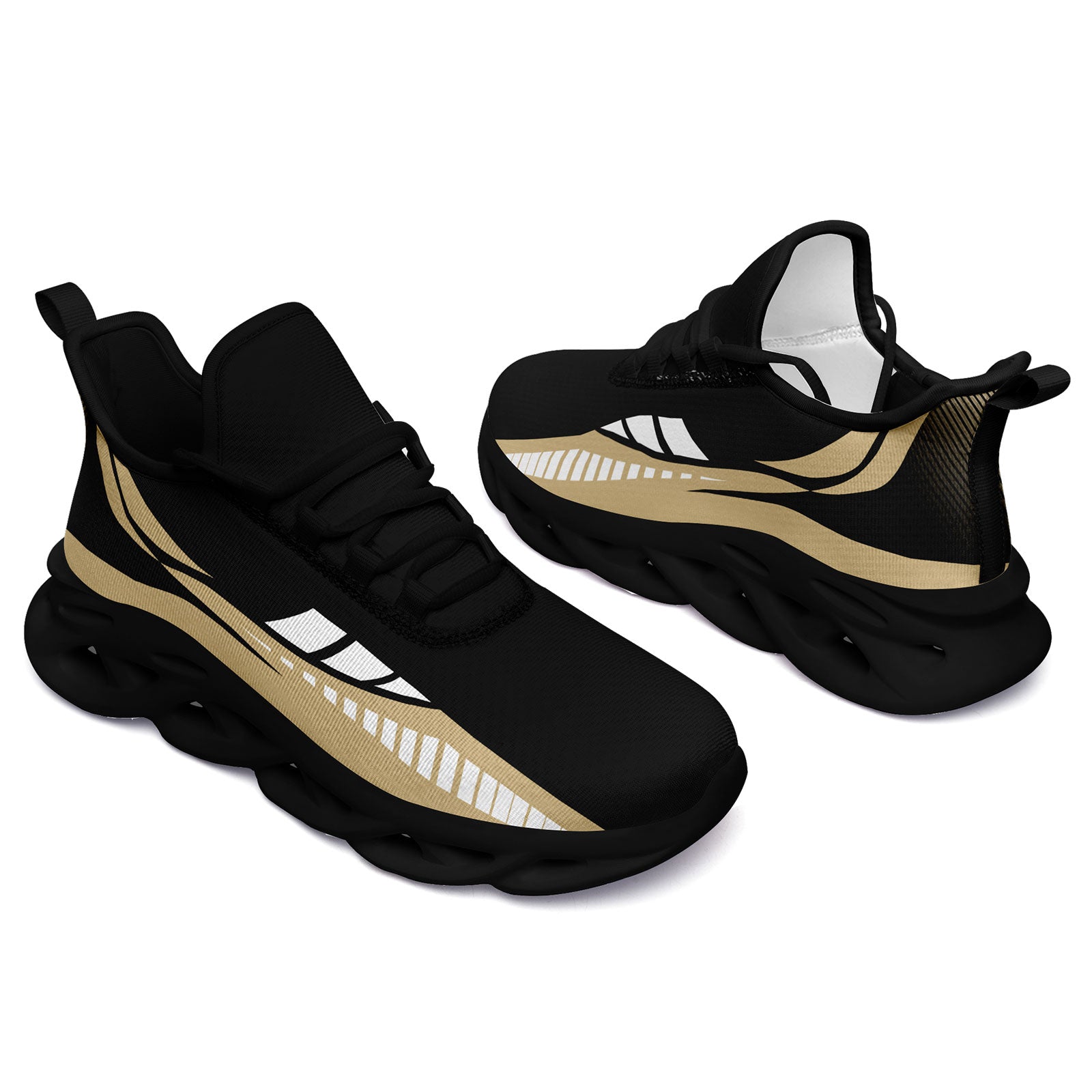Custom Black Yellow New Orleans Maxsoul Shoes Personalized Sneaker FN003-D020325-19