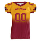 Custom Yellow Red Fade Fashion Arizona High-Performance American Football Jersey FBJ06-D020252-1