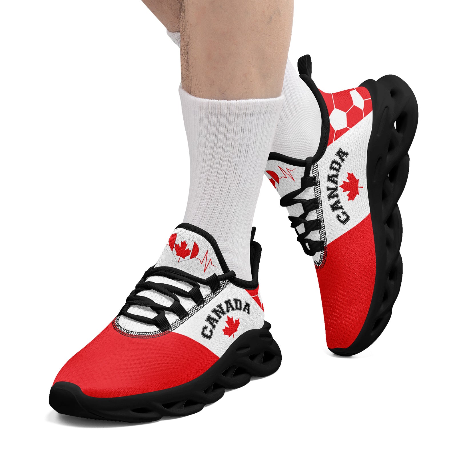 Custom 2026 World Cup Canada Sneakers DIY Country Flag Running Shoes Lightweight Sport Shoes Gift for Football Fans Personalized Team Name and Logo FN003-F023060-3