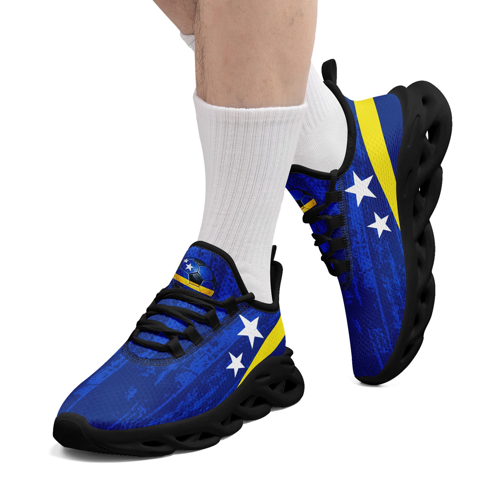 Custom Curaçao 2026 World Cup Sneakers DIY Country Flag Running Shoes Lightweight Sport Shoes Gift for Football Fans Personalized Team Name and Logo FN003-F009074-2