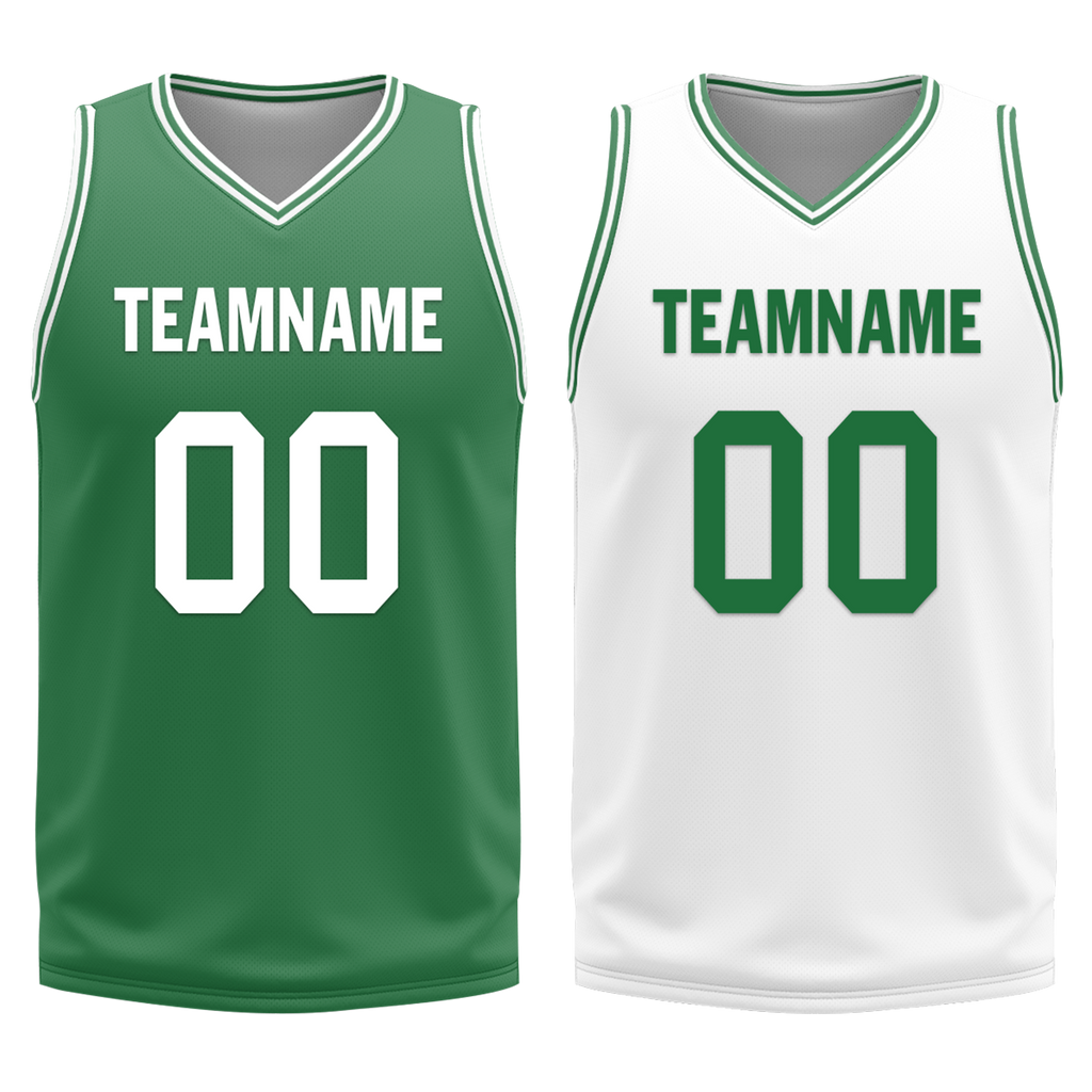 Custom Green White Classic Style Reversible Basketball Uniform Personalized Ordinary BBJR-D017001