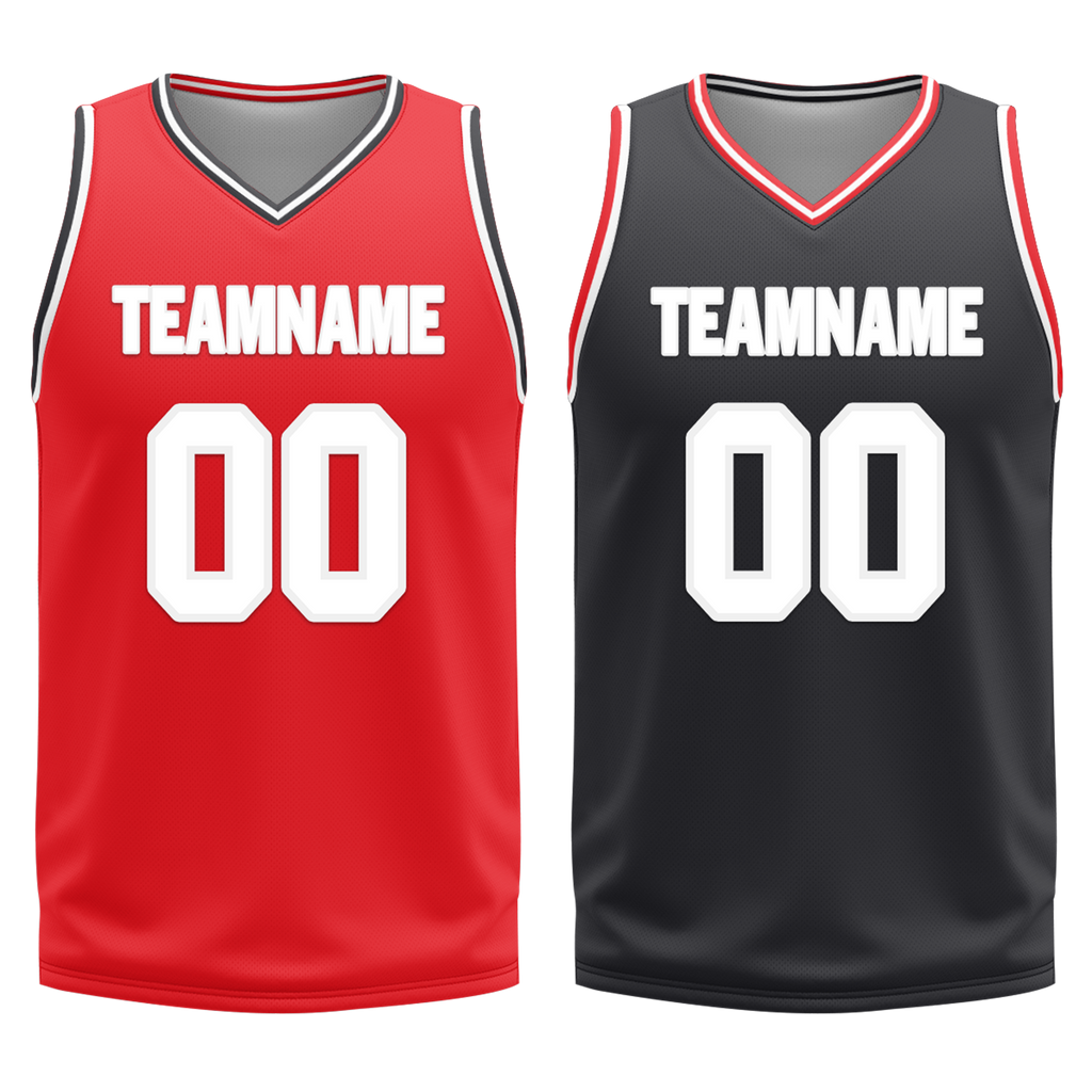 Custom Red Black Classic Style Reversible Basketball Uniform Personalized Ordinary BBJR-D017025