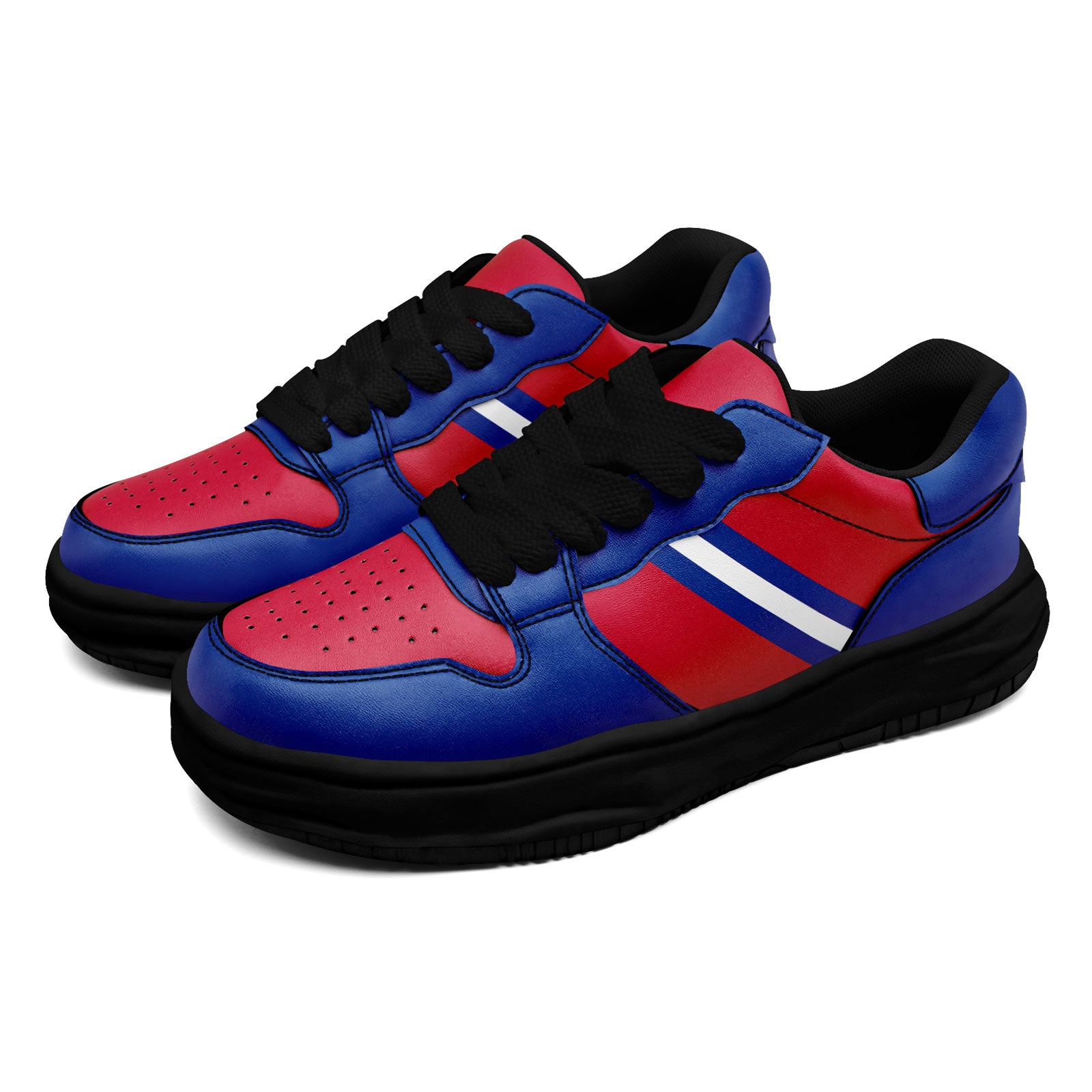 Custom Red Blue Buffalo Shoes Personalized Sneaker FN032-D020389-4