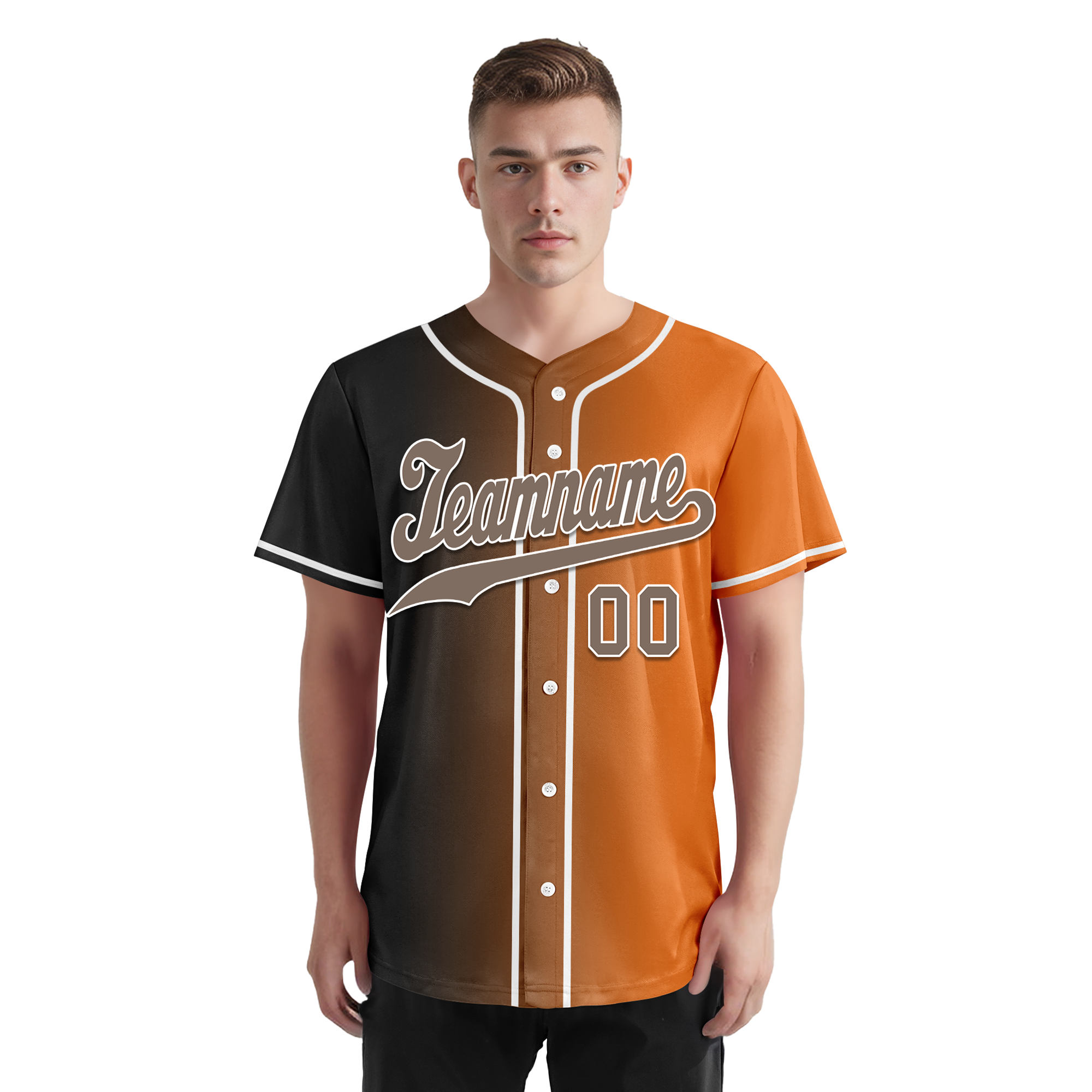 Custom Grey Orange Gradient Fashion Personalized Authentic Baseball Jersey BSBJ01-D0a7097