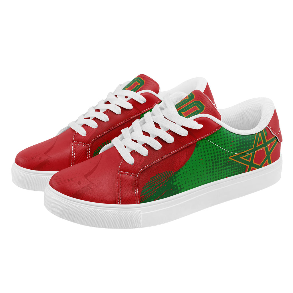 Custom Morocco 2026 World Cup Sneakers DIY Country Flag Running Shoes Lightweight Sport Shoes Gift for Football Fans Personalized Team Name and Logo FN023-F009097-4