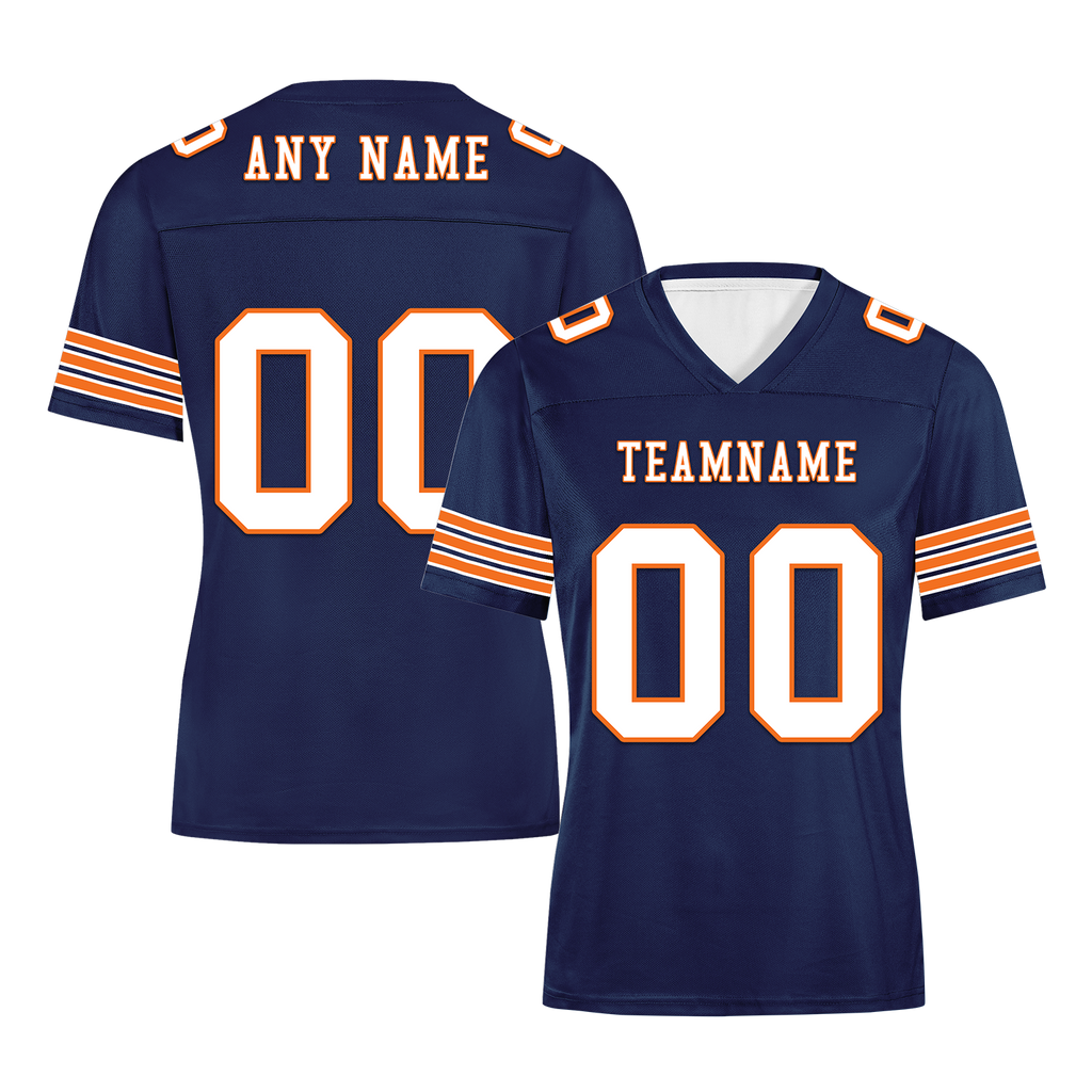 Custom Blue White Classic Style Personalized Authentic Football Jersey FBJ02-bd0a700d