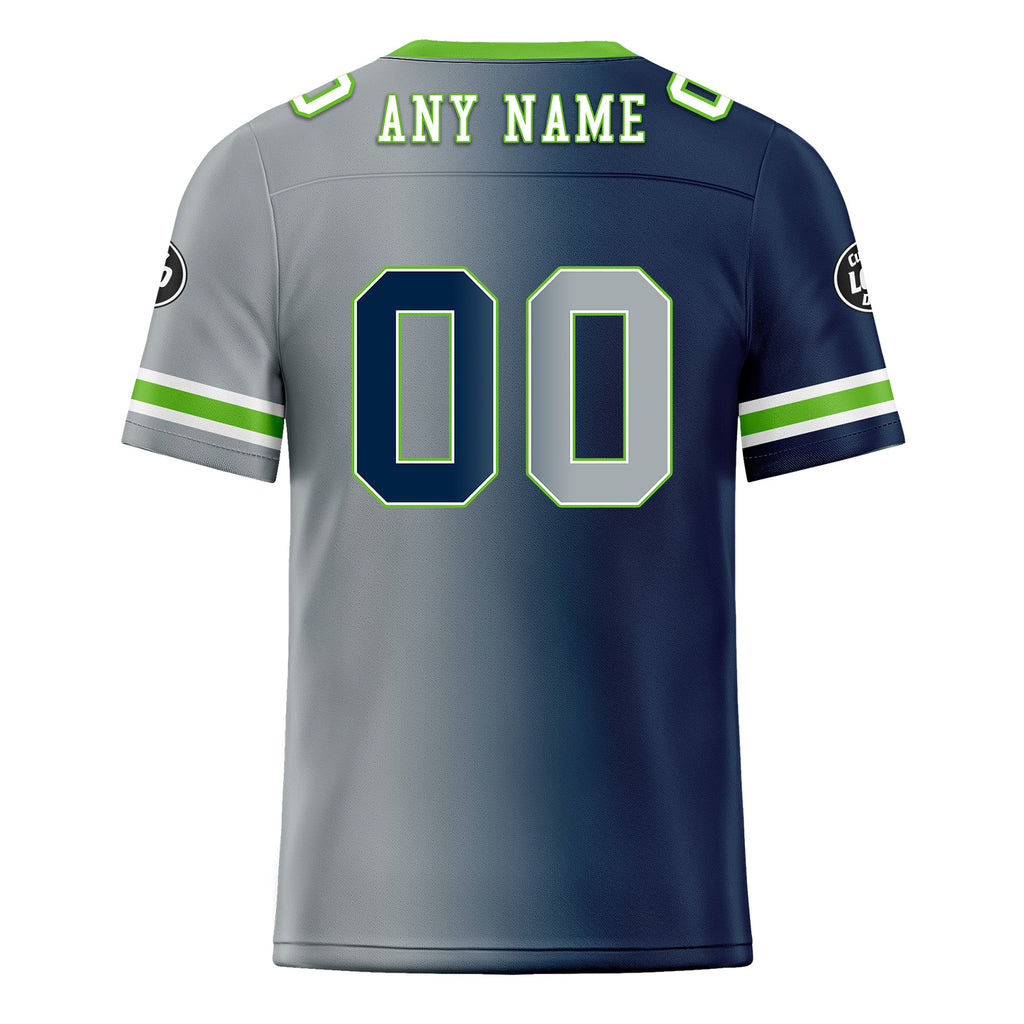 Custom Blue Grey Washington Personalized Authentic Football Jersey FBJ02-D028017-14