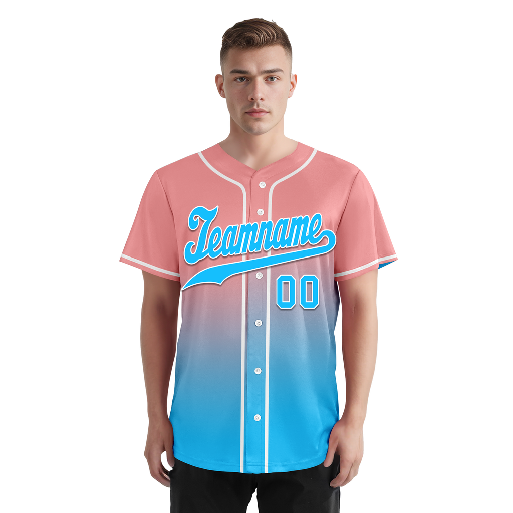 Custom Pink Blue Fade Fashion Personalized Authentic Baseball Jersey BSBJ01-D0a70f8