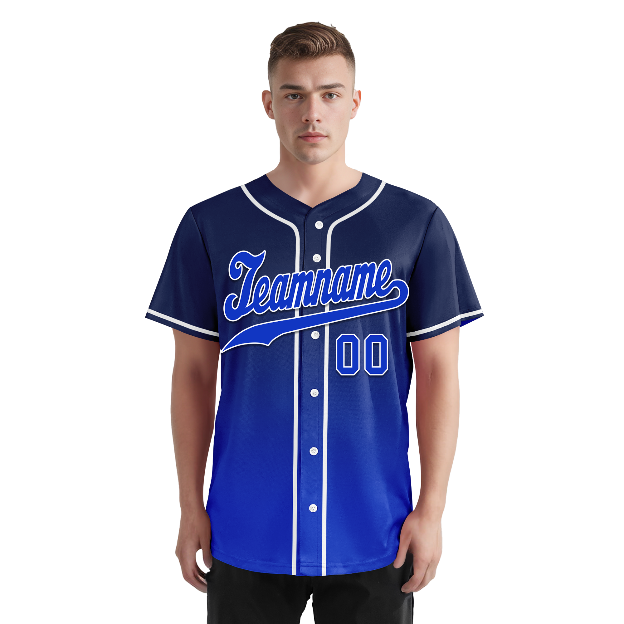 Custom Blue Fade Fashion Personalized Authentic Baseball Jersey BSBJ01-D0a70ed