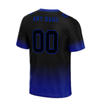 Custom Black Blue Fade Fashion Personalized Authentic Football Jersey FBJ02-D06085