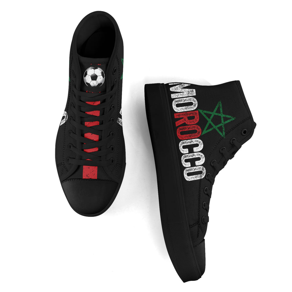 Custom Morocco 2026 World Cup Sneakers DIY Country Flag Running Shoes Lightweight Sport Shoes Gift for Football Fans Personalized Team Name and Logo FN024-F009090-1