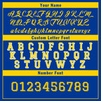 Custom Blue Yellow Los Angeles Jacket Bomber Full-Snap Varsity Letterman Personalized Jacket FZ005SX-D020290-15