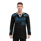 Custom Black Light Blue Gothic Personalized Hockey Jersey HCKJ01-E0601-10