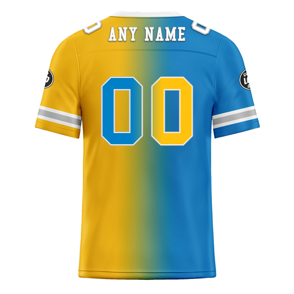 Custom Yellow Blue California Personalized Authentic Football Jersey FBJ02-D028017-27