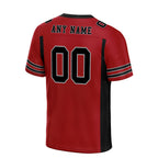 Custom Black Red Striped Sleeves Personalized Authentic Football Jersey FBJ02-D06075