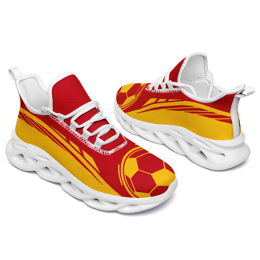 Custom Spain 2026 World Cup Sneakers DIY Country Flag Running Shoes Lightweight Sport Shoes Gift for Football Fans Personalized Team Name and Logo FN003-F025036-6
