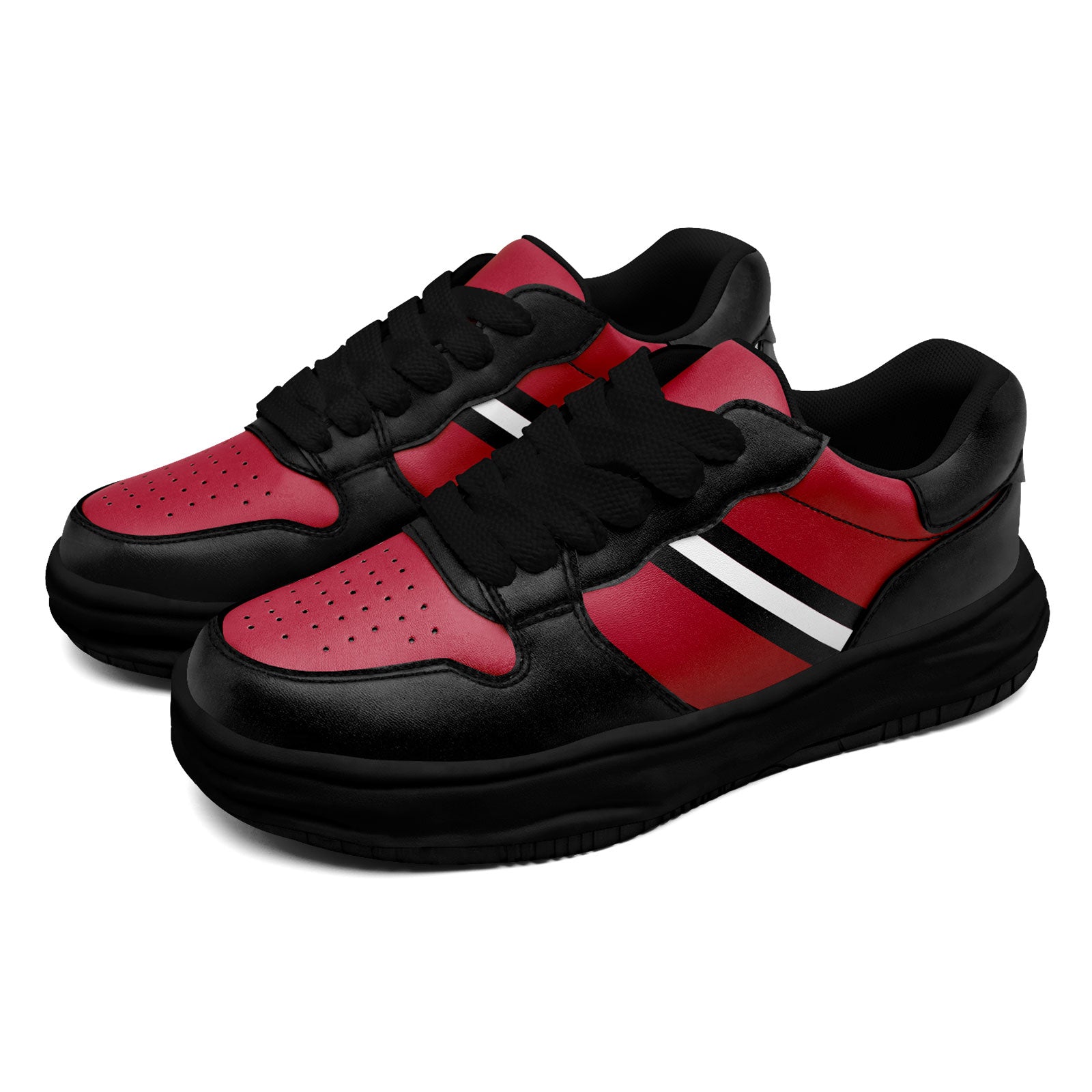 Custom Red Black Atlanta Shoes Personalized Sneaker FN032-D020389-3