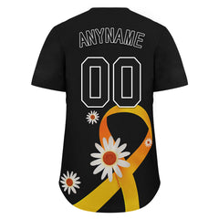 Custom Black World Cancer Day Personalized Authentic Baseball Jersey BSBJ01-E06020-7