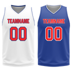 Custom White Blue Classic Style Reversible Basketball Uniform Personalized Ordinary BBJR-D017020