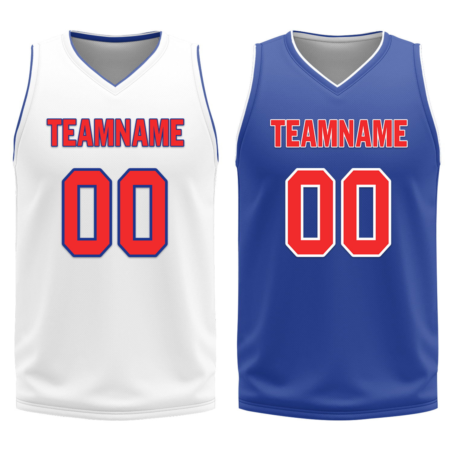 Custom White Blue Classic Style Reversible Basketball Uniform Personalized Ordinary BBJR-D017020