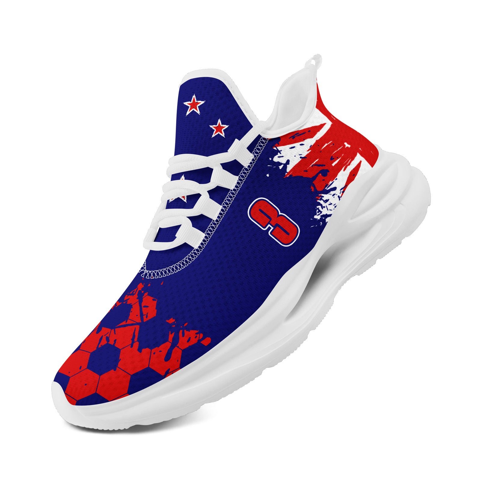 Custom 2026 World Cup New Zealand Sneakers DIY Country Flag Running Shoes Lightweight Sport Shoes Gift for Football Fans Personalized Team Name and Logo FN079-F027081-2