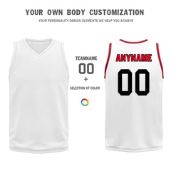 Custom Red White Black Houston City Edition Personalized Reversible Basketball Set Sports Basketball Jersey BBJ01R-D0610-11