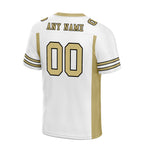 Custom White Gold Striped Sleeves Personalized Authentic Football Jersey FBJ02-D06069