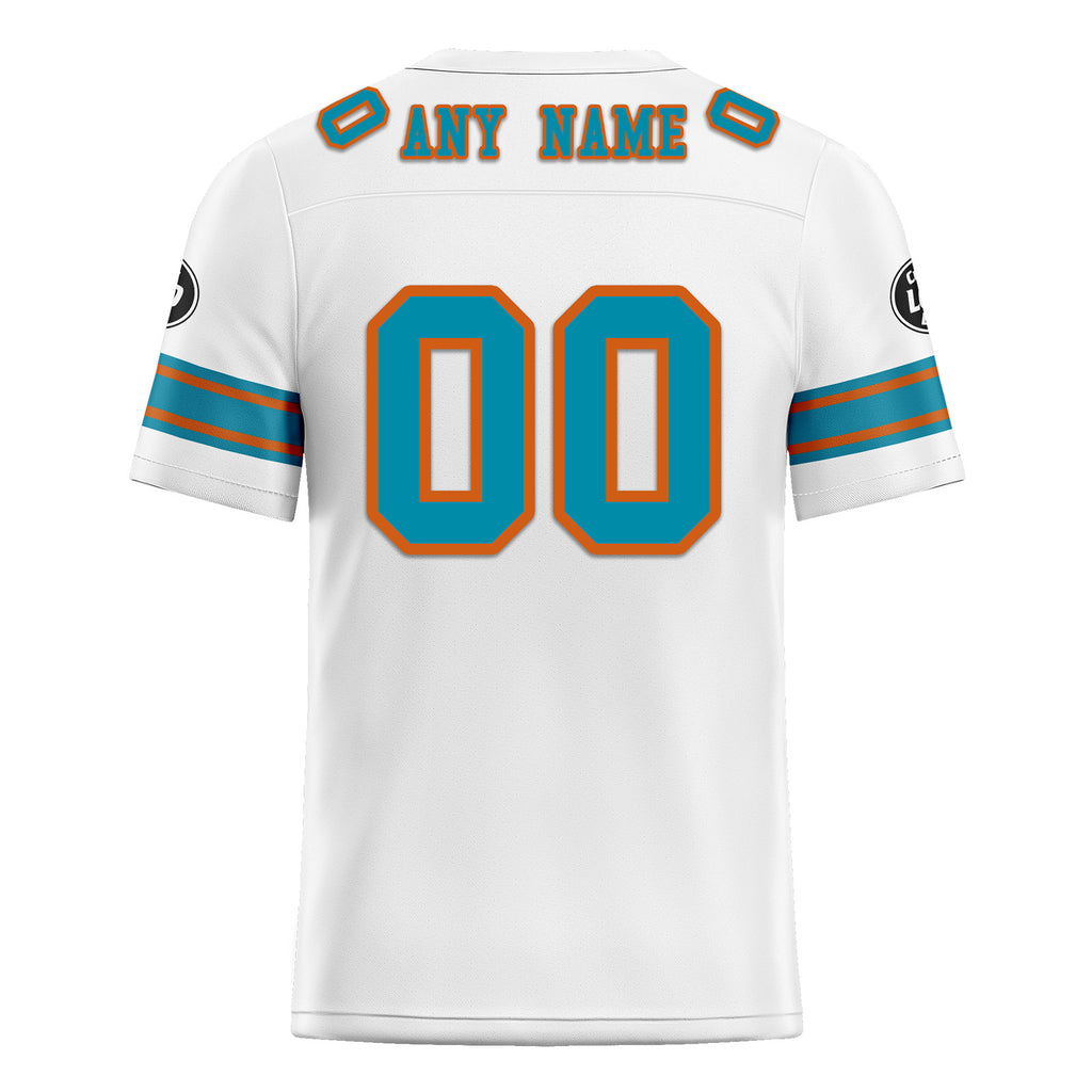 Custom White Miami Personalized Authentic Football Jersey FBJ02-D020256-21