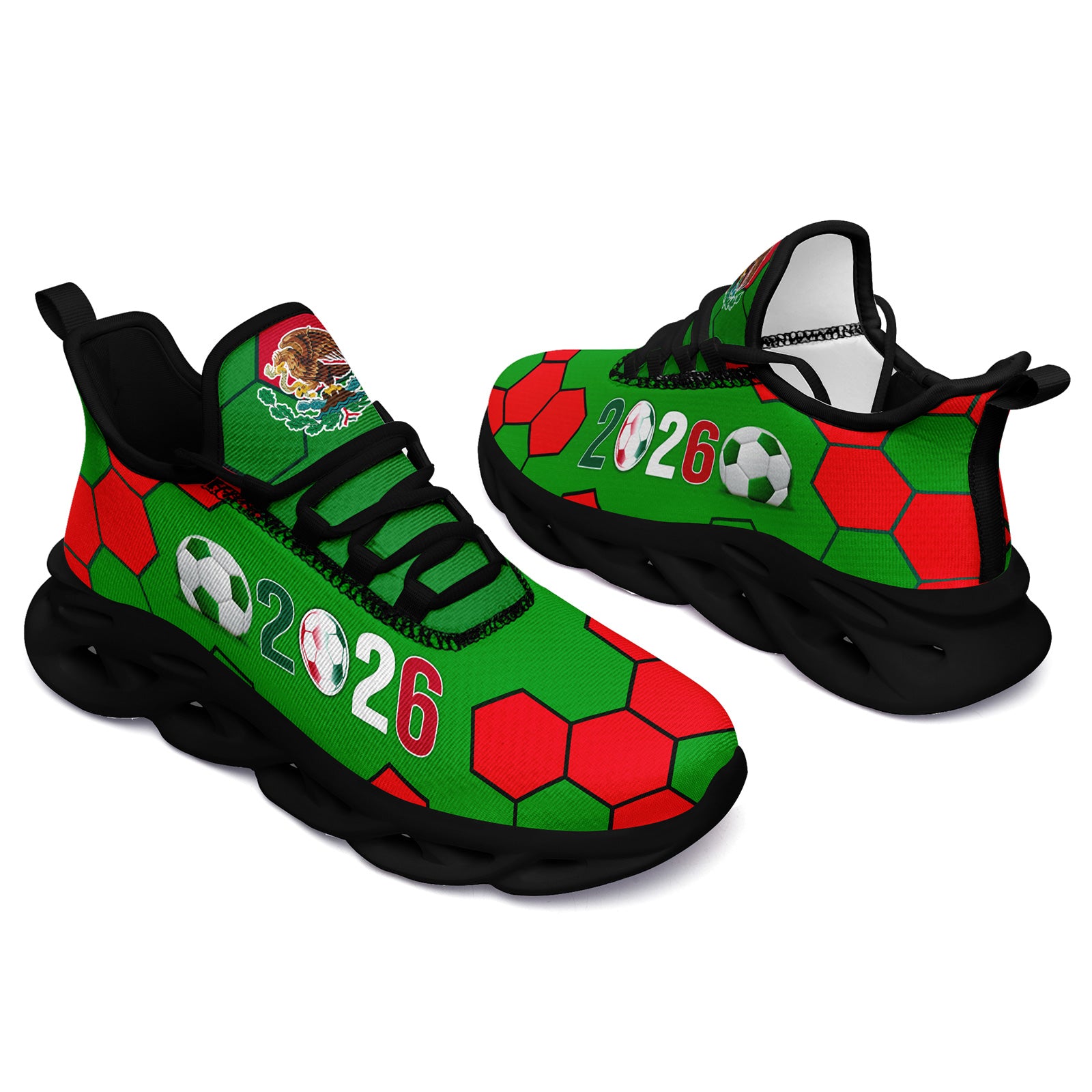 Custom 2026 World Cup Mexico Sneakers DIY Country Flag Running Shoes Lightweight Sport Shoes Gift for Football Fans Personalized Team Name and Logo FN003-F023075-2