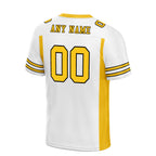 Custom White Yellow Striped Sleeves Personalized Authentic Football Jersey FBJ02-D06052